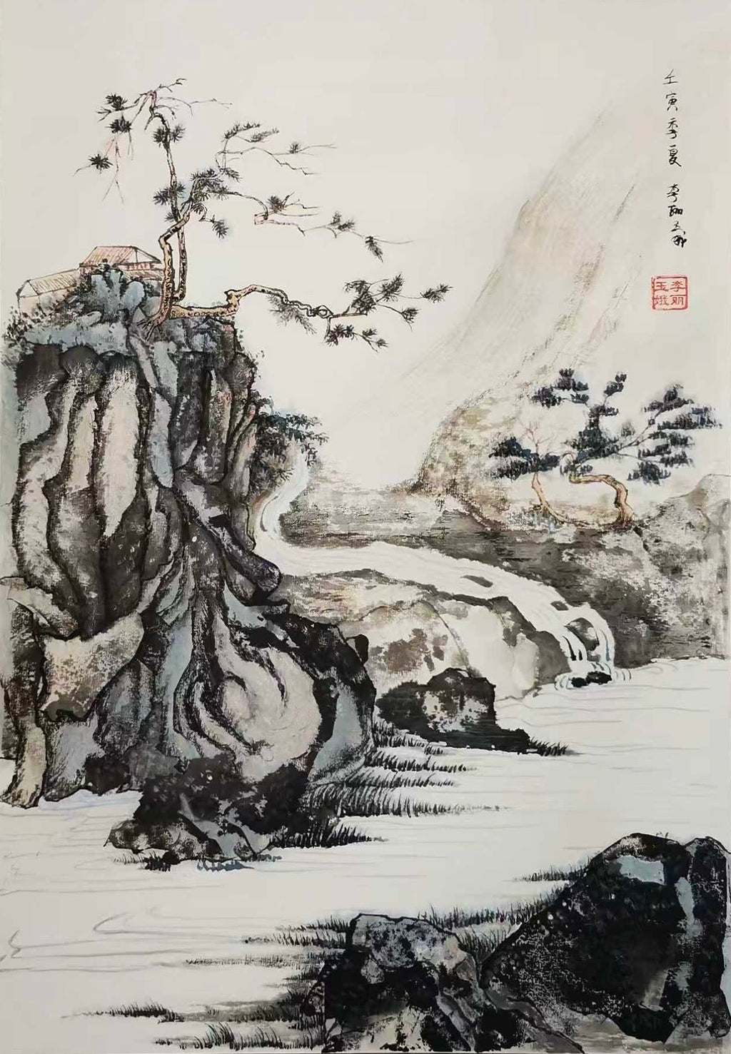 作品总名
四时山居图 中国画四季卷轴系列

Four Seasons Mountain Dwelling Scroll Series
单幅名称
春 山居初醒
夏 林泉正盛
秋 山谷丰藏
冬 雪岭静守