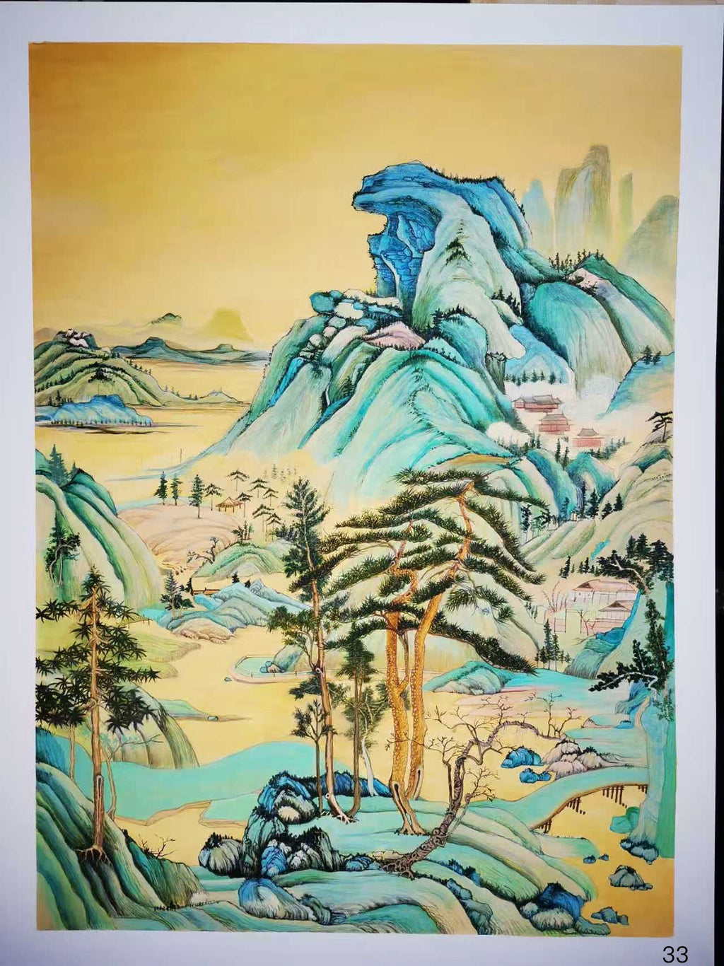 《松岭烟翠图 Pine Ridges in Emerald Mist》

玉丽堂 · 青绿山水系列 · 原创丙烯作品
Jade Harmony Studio · Original Acrylic Landscape