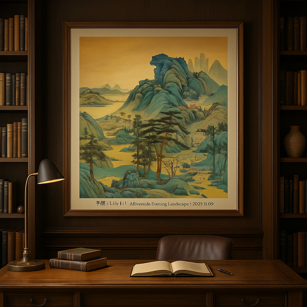 《松岭烟翠图 Pine Ridges in Emerald Mist》

玉丽堂 · 青绿山水系列 · 原创丙烯作品
Jade Harmony Studio · Original Acrylic Landscape