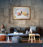 《瓷韵珍果 Still Life with Porcelain and Peaches》 80x59cm