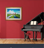 风车·晴空原野 Acrylic Windmill Landscape Painting 51×40cm