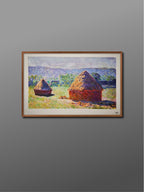 莫奈风格 干草垛系列 丙烯画 Monet Inspired Haystacks Acrylic Painting 51 x 40 cm