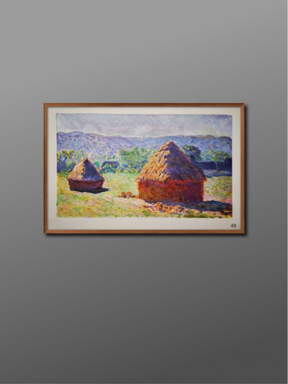 莫奈风格 干草垛系列 丙烯画 Monet Inspired Haystacks Acrylic Painting 51 x 40 cm