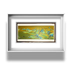 金翠山河意境山水 丙烯国画 Golden Jade Mountains Acrylic Landscape 99 x 49.5 cm