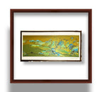 金翠山河意境山水 丙烯国画 Golden Jade Mountains Acrylic Landscape 99 x 49.5 cm