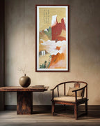 金碧山水 灵境云山 Acrylic Landscape Inspired by Zhang Daqian 122×61cm