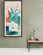 金碧山水清境 Acrylic Landscape Inspired by Zhang Daqian 122×61cm