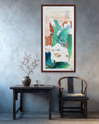 金碧山水清境 Acrylic Landscape Inspired by Zhang Daqian 122×61cm