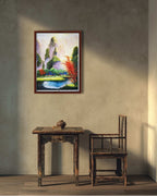 🎨 山水晨光 · 丙烯国画 Acrylic Landscape Painting 61×45.6cm