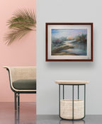 🌿《晨雾湖岸 · Morning Mist on the Lake》Acrylic Painting 50.5×40.5cm