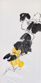 《清墨金葫图》 Acrylic Gourd Painting 78.5×39.5 cm
