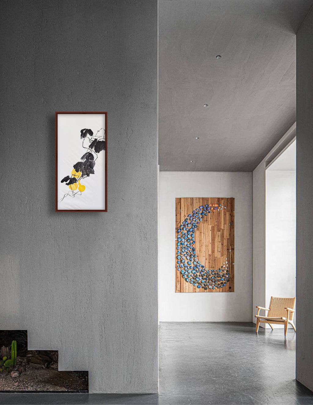 《清墨金葫图》 Acrylic Gourd Painting 78.5×39.5 cm