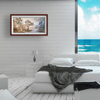 江南古桥亭台 • 纸本中国画 138 x 68 cm