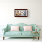 江南古桥亭台 • 纸本中国画 138 x 68 cm