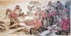 《霜染群峰 · 赤霞山居》中国画（纸本）138×68cm