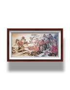 《霜染群峰 · 赤霞山居》中国画（纸本）138×68cm