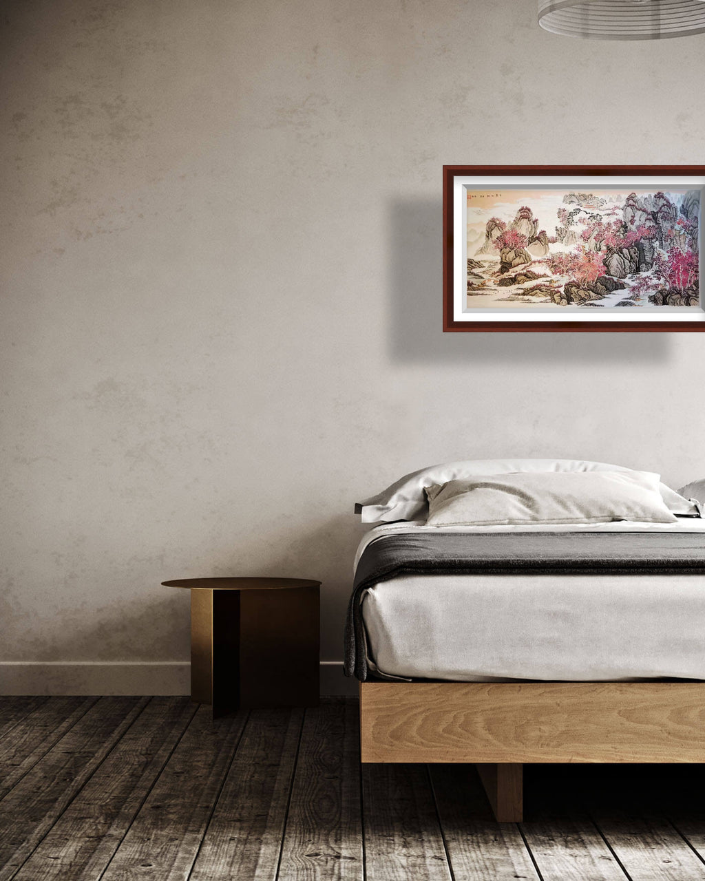 《霜染群峰 · 赤霞山居》中国画（纸本）138×68cm