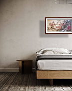 《霜染群峰 · 赤霞山居》中国画（纸本）138×68cm