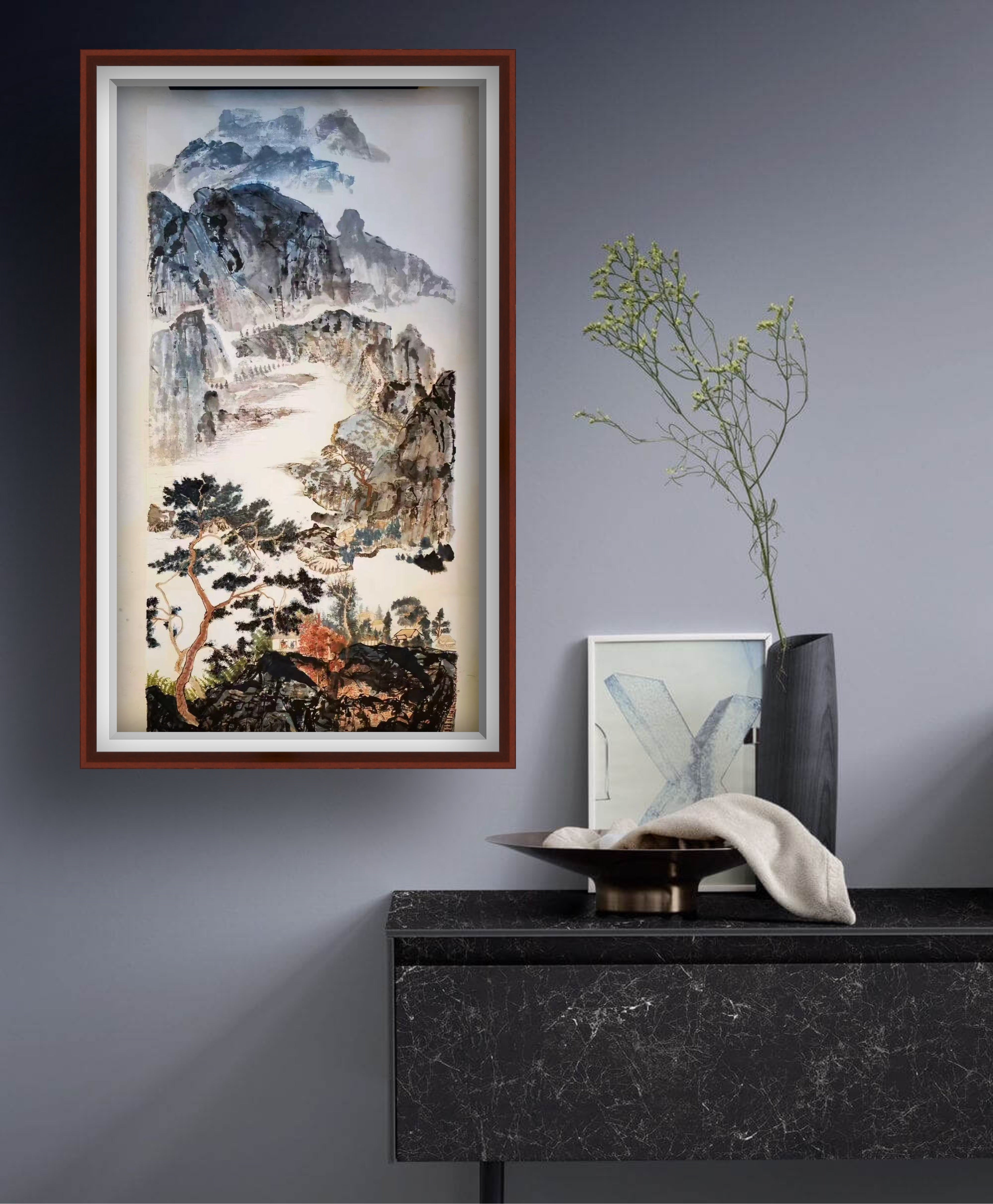 山川吟 · 云岭松风图》

中国画（纸本）｜138×68cm｜原创作品