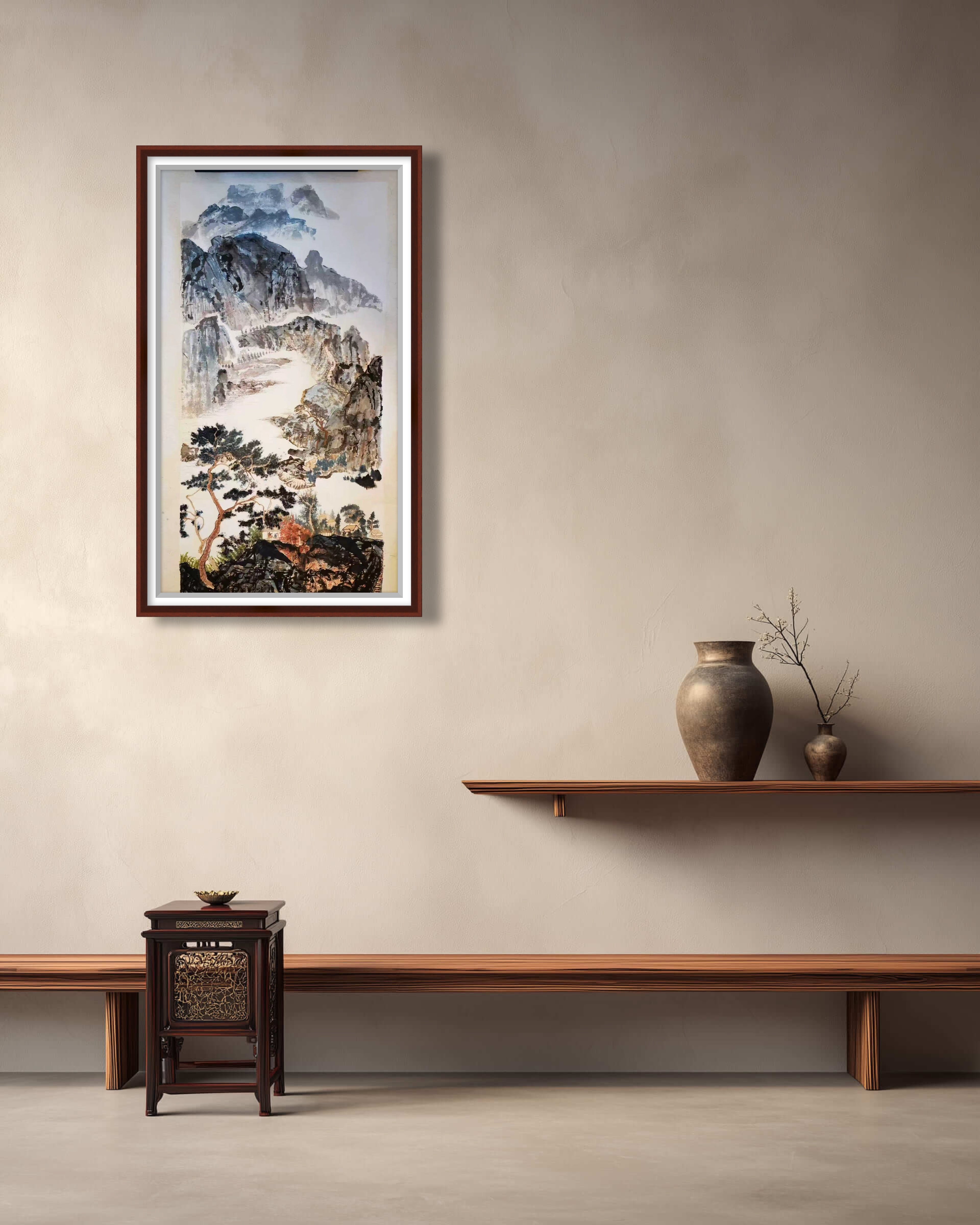 山川吟 · 云岭松风图》

中国画（纸本）｜138×68cm｜原创作品