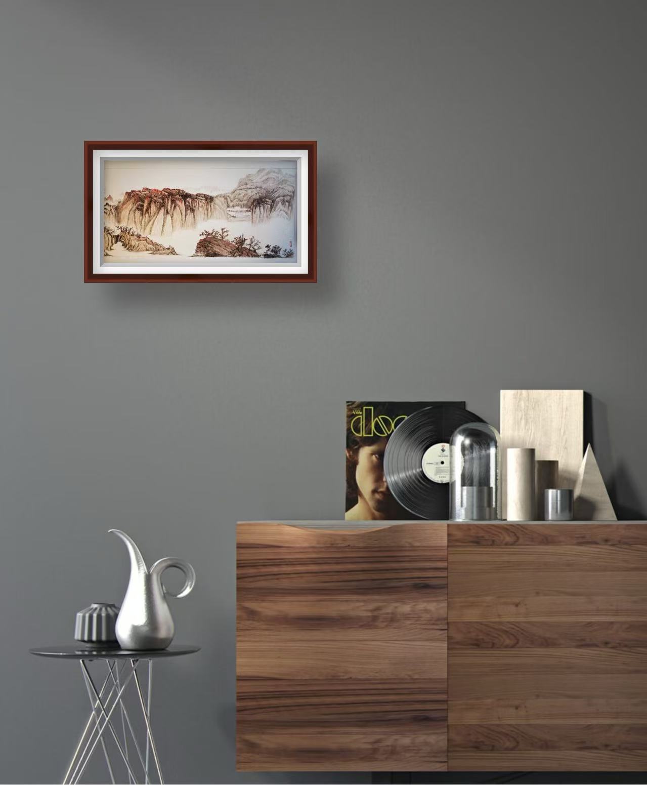 《霜染群峰 · 赤霞山居》
中国画 纸本 138 x 68 cm