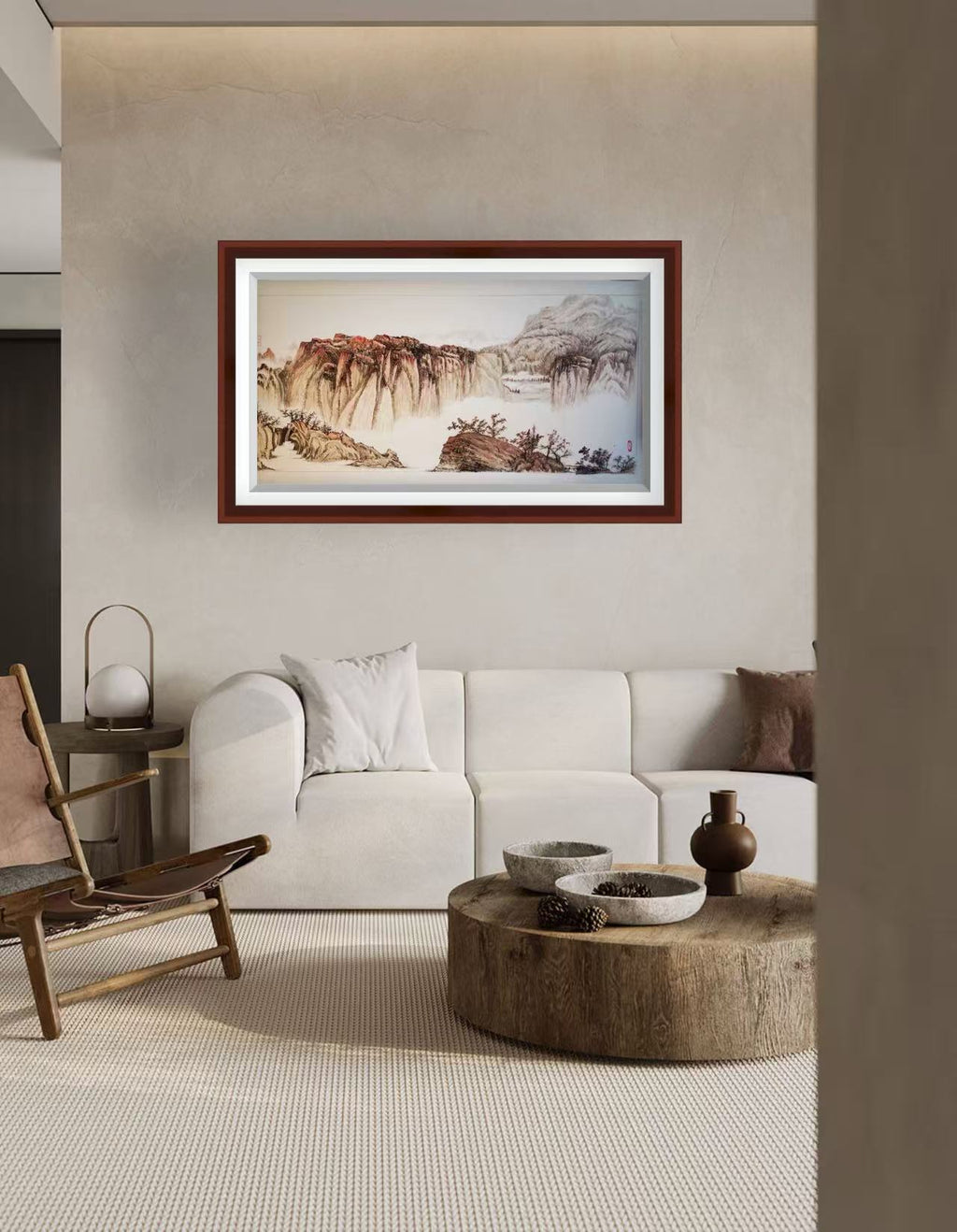 《霜染群峰 · 赤霞山居》
中国画 纸本 138 x 68 cm